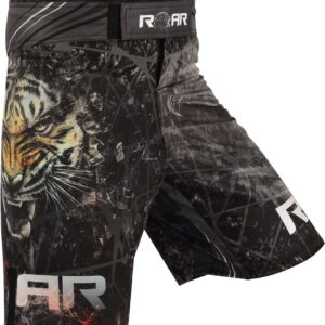 ROAR MMA Fight Shorts Grappling Muay Thai BJJ Training Jiu Jitsu No Gi Wear (Small, Dragon)