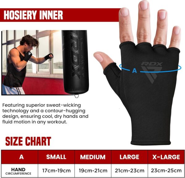 RDX Boxing Hand Wraps: Pro MMA Muay Thai Half-Finger Training Gloves - Image 6