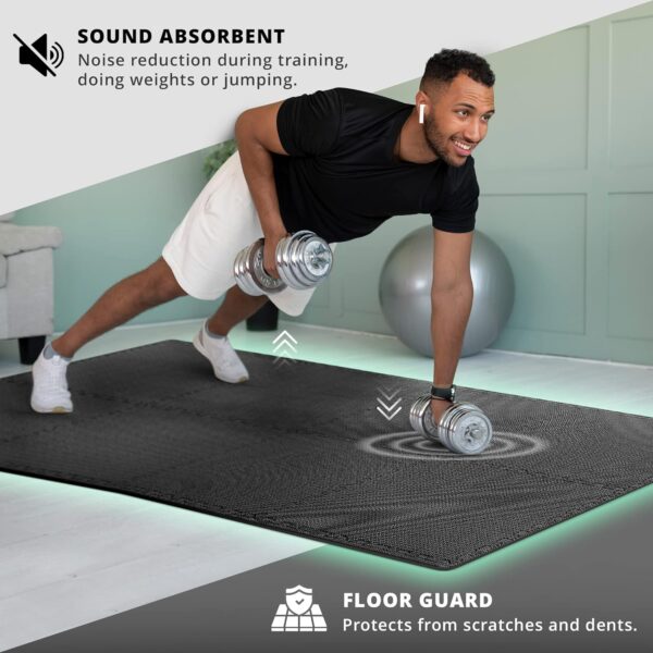 18PC Interlocking EVA Foam Gym Floor Tiles - Soft Cushioned Workout Mats - Image 6