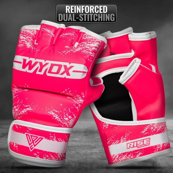 WYOX Pre-Curved Maya Hide Leather MMA Gloves for Men & Women Training - Image 6