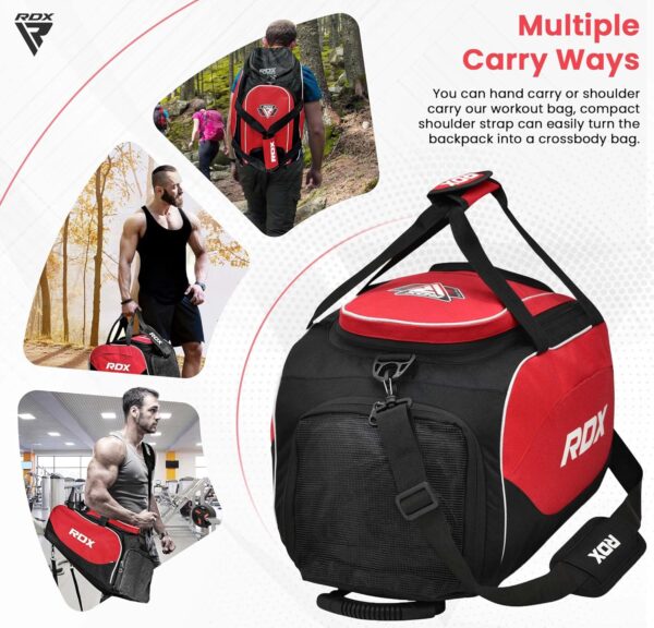 RDX Large Gym Duffle Bag: Lightweight Sports & MMA Fitness Travel Backpack - Image 3
