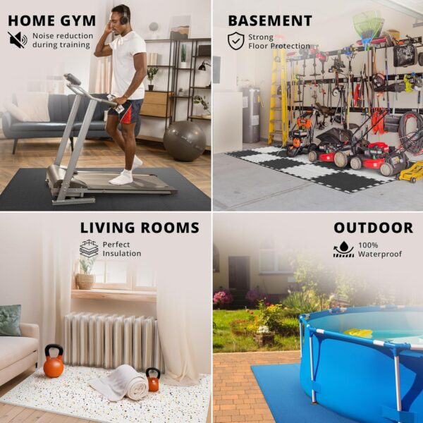 18PC Interlocking EVA Foam Gym Floor Tiles - Soft Cushioned Workout Mats - Image 5