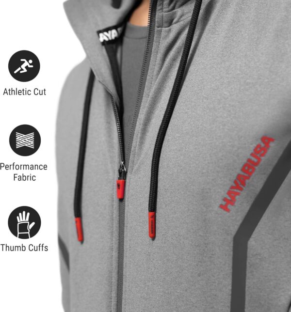 Hayabusa Men's Performance Zip-Up Hoodie - Athletic Workout Jacket - Image 2