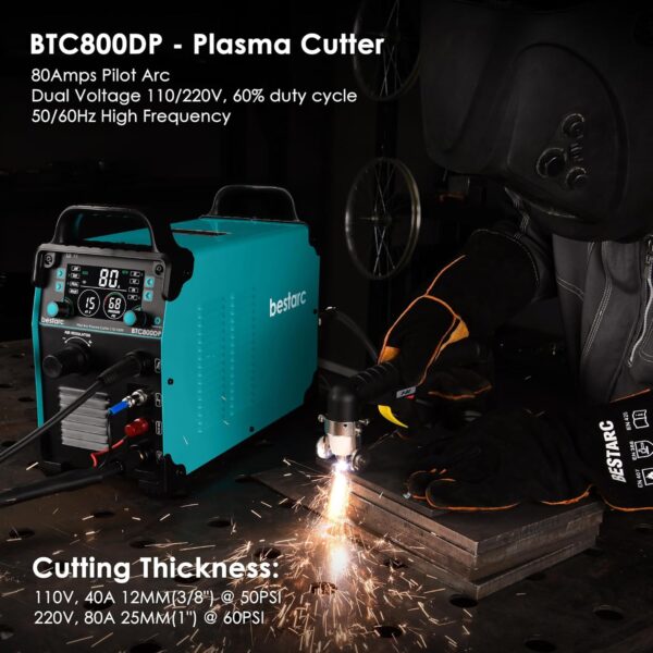 Bestarc BTC800DP 9Gen 80A Dual Voltage Pilot Arc Plasma Cutter Machine - Image 3