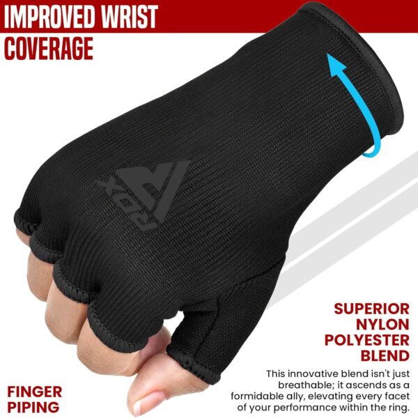 RDX Boxing Hand Wraps: Pro MMA Muay Thai Half-Finger Training Gloves - Image 2
