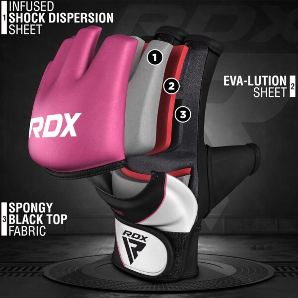 RDX Women's Maya Hide Leather MMA Grappling Sparring Training Gloves - Image 6