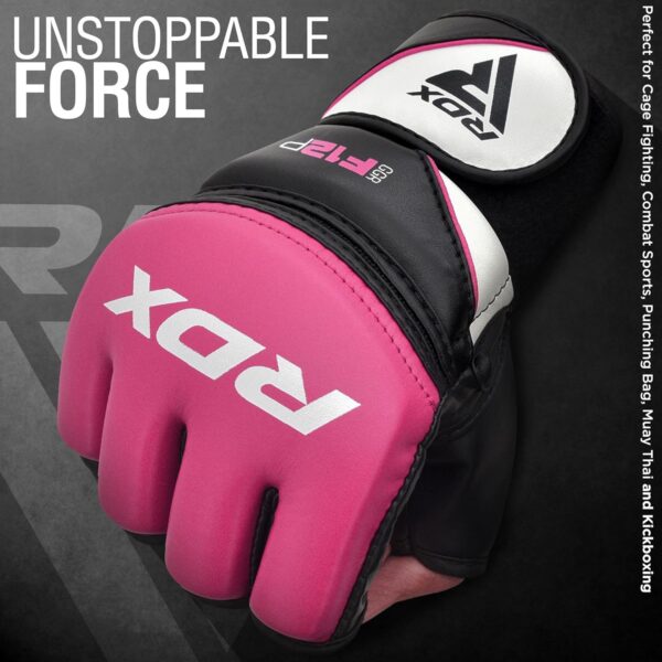 RDX Women's Maya Hide Leather MMA Grappling Sparring Training Gloves - Image 2