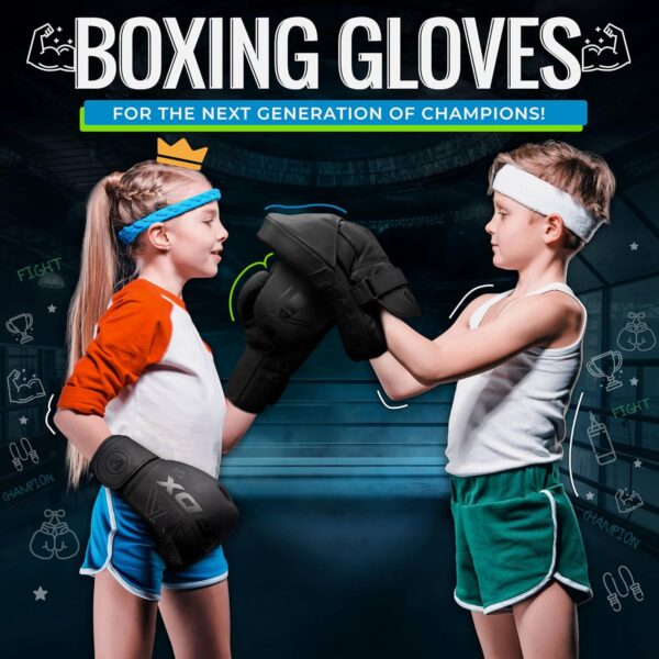 RDX Kids Maya Hide Leather Boxing Gloves - Best Junior Sparring Mitts for MMA, Muay Thai - Image 3