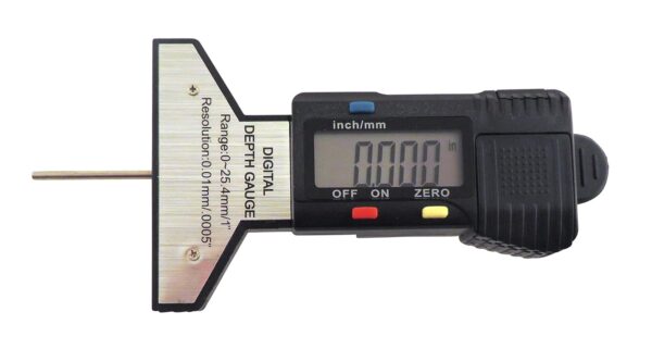 Taytools 0-1”, 0-25 mm, Digital Depth Gauge Gage, Digital Dial Indicator, Snap Depth Gauge, 0.0005” Resolution, Tire Tread Depth Gauge DDG