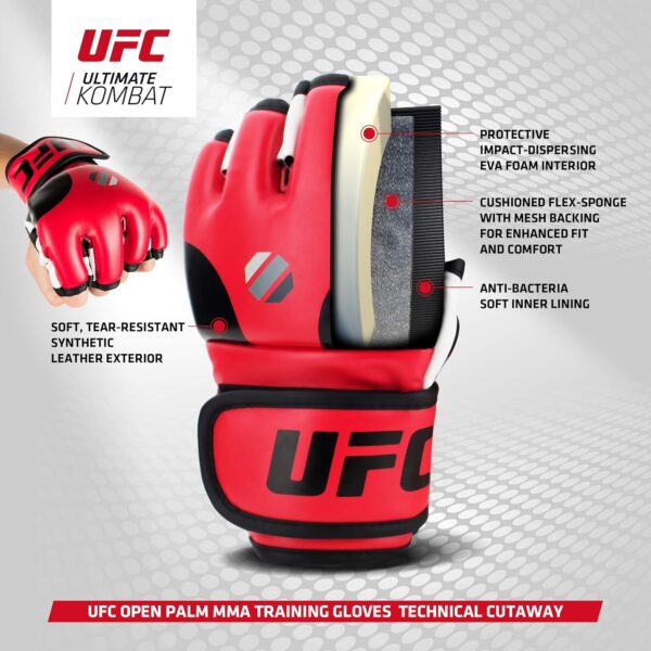 UFC Open Palm MMA Training Gloves - Durable Grappling Gloves for Men & Women - Image 7