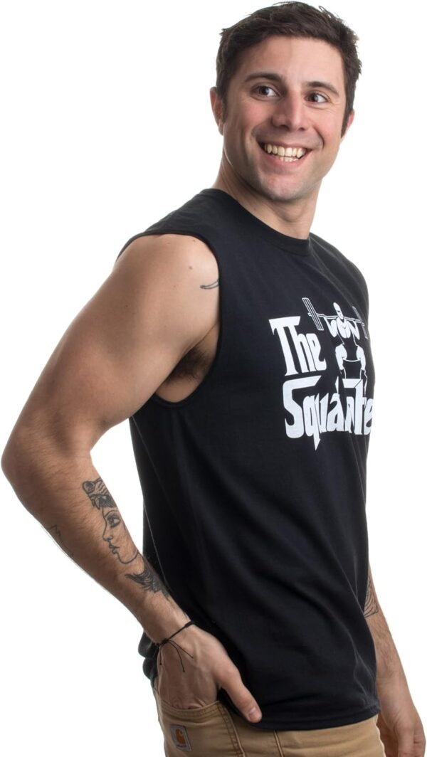 The Squat Father: Funny Weight Lifting Muscle Tank Top for Gym Dads - Image 4