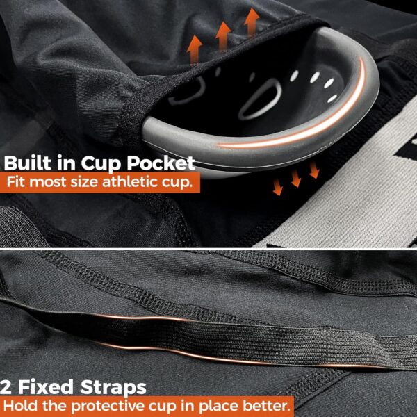 COOLOMG Men's Compression Shorts Cup Sliding Gear Baseball Football MMA Hockey - Image 4