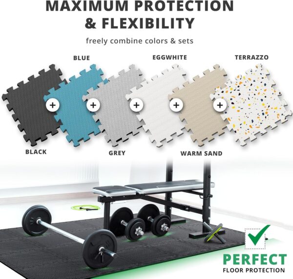 18PC Interlocking EVA Foam Gym Floor Tiles - Soft Cushioned Workout Mats - Image 4