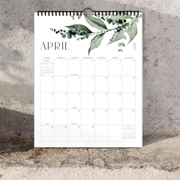 Modern Greenery 2025-2026 Wall Calendar - 18-Month Academic Planner - Image 6