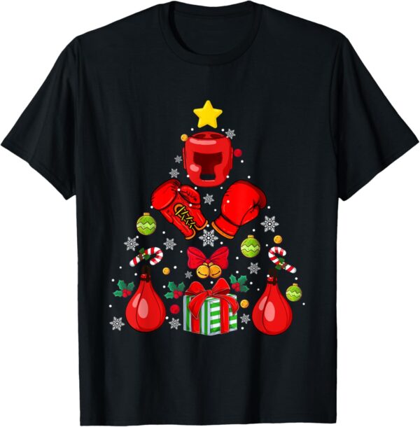 Boxing Lover Christmas Tree Funny Sports Player Xmas T-Shirt