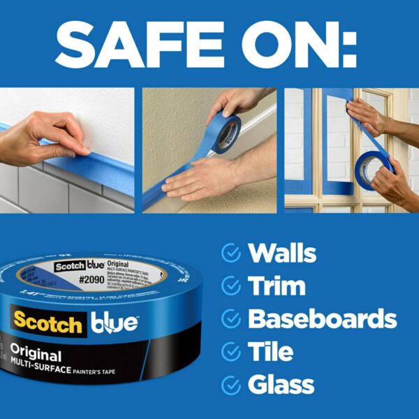 ScotchBlue Original Multi-Surface 2" Painters Tape - 6 Rolls, Clean Removal - Image 2