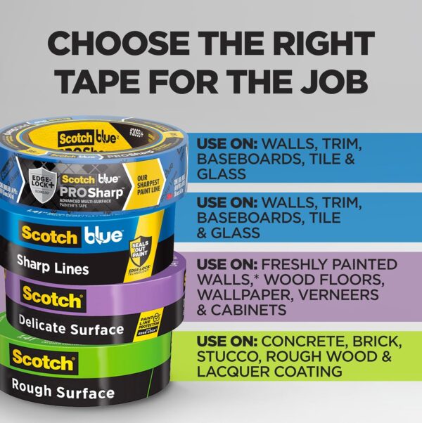 ScotchBlue Original Multi-Surface 2" Painters Tape - 6 Rolls, Clean Removal - Image 3