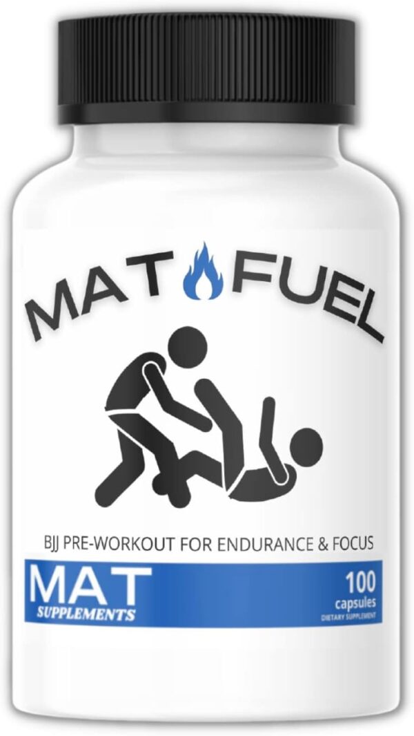 MatFuel - Endurance & Focus for Jiu Jitsu, BJJ Pre-Workout Energy Capsules, Low Caffeine
