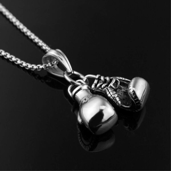 Premium 3D Boxing Glove Pendant Necklace | Unisex Punk Jewelry Gift - Image 2