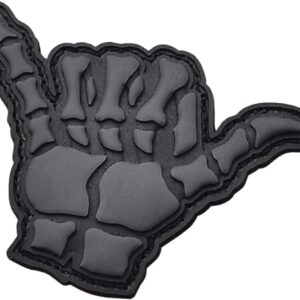 Shaka Hang Loose PVC Patch [Blackout Subdued] Compatible with Velcro Patches for Backpacks, Hat Patches, PVC Patches, Patches for Caps