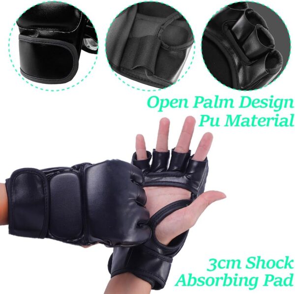 Pro MMA Boxing Gloves: Half-Finger Shock-Absorb Training Mitts for Men & Women - Image 5