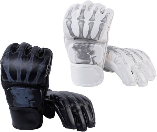 Yiju 2 Pairs MMA Gloves, Grappling & Sparring Gloves for Men and Women, PU Leather Fighting Glove, Heavy Bag Gloves