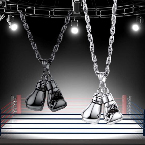 Stainless Steel Boxing Glove Necklace for Men | Inspirational Scripture Pendant - Image 6