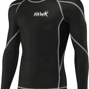 Mens Compression Shirts Base Layer Athletic Gym MMA BJJ Rash Guard No Gi Full Long Sleeve Rashguard Shirt for Men