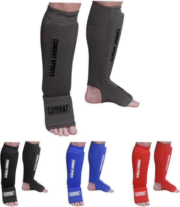 Combat Sports Washable MMA Elastic Cloth Shin & Instep Padded Guards