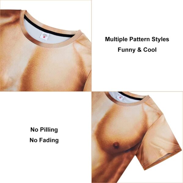Goodstoworld 3D Fake Abs T-Shirt | Unisex Muscle Print Novelty Costume Tee - Image 5