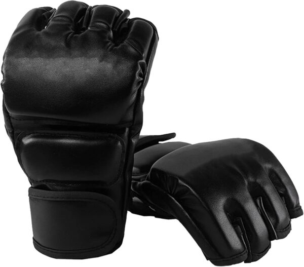 Boxing Gloves, MMA Gloves Kickboxing Sparring Gloves Half Finger Adjustable Wrist Band Secure Mitts Shock Absorb for Adult Punching Bag Training Fighting Muay Thai Workout Beginner Men Women