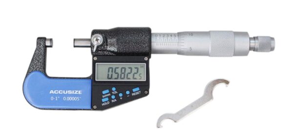 Accusize Industrial Tools 0-1''/0-25 mm by 0.00005''/0.001 mm 7-Key Electronic Digital Micrometer, Water Proof, Ac21-1022
