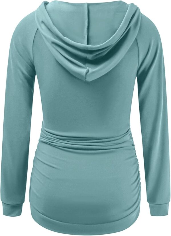 DEBELLY Maternity V-Neck Hoodie | Soft Lightweight Sweatshirt for Pregnancy - Image 2