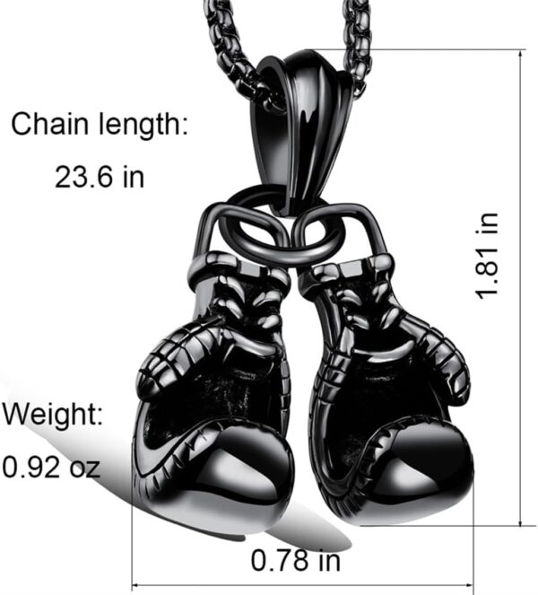 Premium Boxing Glove Necklace - Stainless Steel Punk Gothic Pendant for Men - Image 6