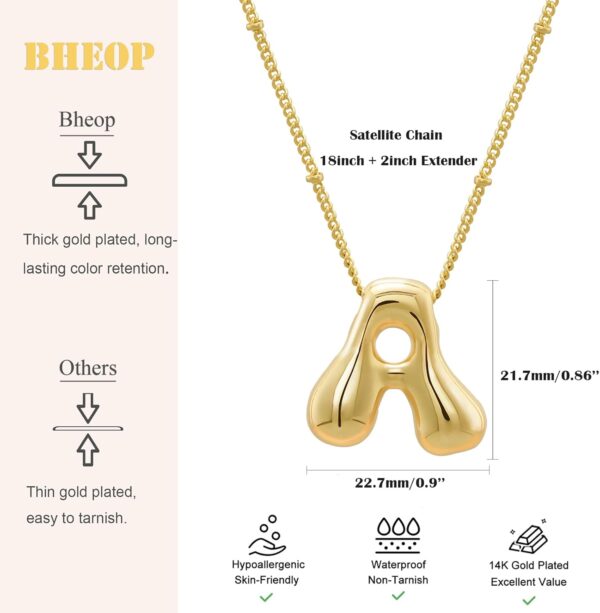 Dainty 14K Gold Plated Bubble Letter Initial Necklace | Personalized Gift - Image 5
