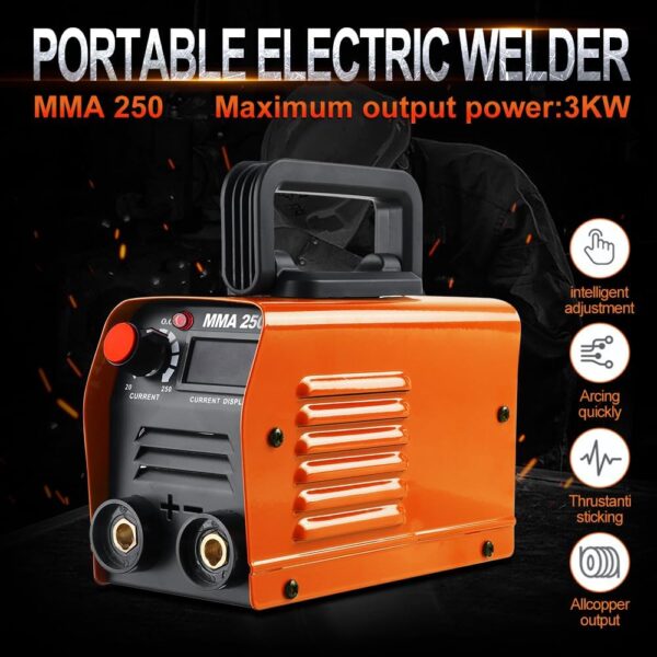 POWERPRO 250A Stick Welder: Dual Voltage MMA Arc Machine w/LED Display - Image 2