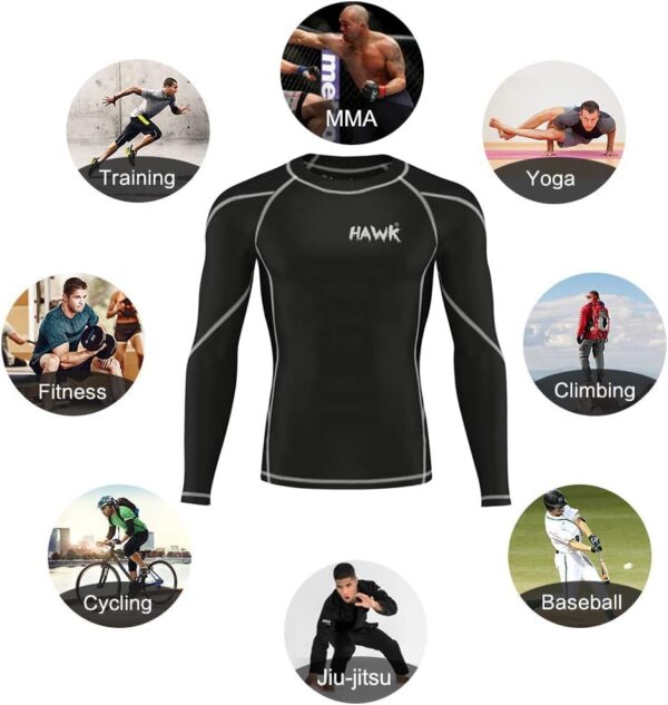 Elite Men's Long Sleeve Compression Rash Guard for MMA BJJ No Gi Training - Image 4