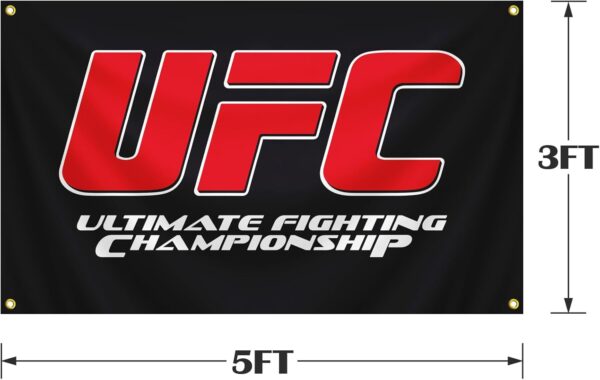 UFC 3x5 FT Championship Banner - Black Fight Fan Wall Decor Man Cave - Image 2