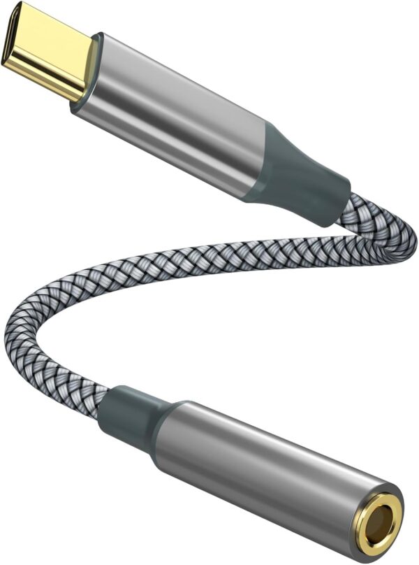 USB C to Aux Audio Dongle Cable Cord, Type C to 3.5mm Female Headphone Jack Adapter for iPhone 16 Pro Max/16 Pro, 15 Pro Max/15 Pro/15 Plus, Samsung Galaxy S23/S22/S21 Ultra, Pixel, iPad Pro, MacBook