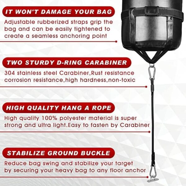 Professional Heavy Bag Anchor Kit: 10"/24" Bungees for MMA, Muay Thai - Image 6