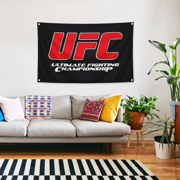 UFC 3x5 FT Championship Banner - Black Fight Fan Wall Decor Man Cave - Image 3
