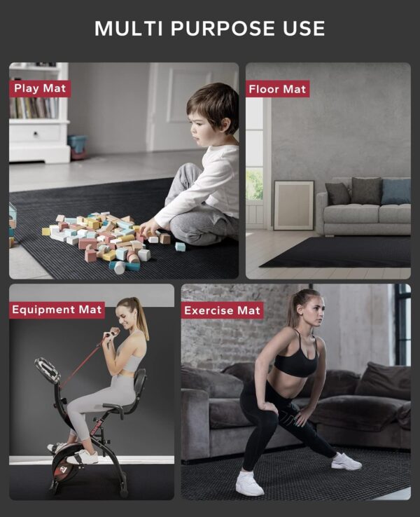 HAPBEAR Premium 8mm Thick Non-Slip Exercise Mat - Large Home Gym Flooring - Image 5