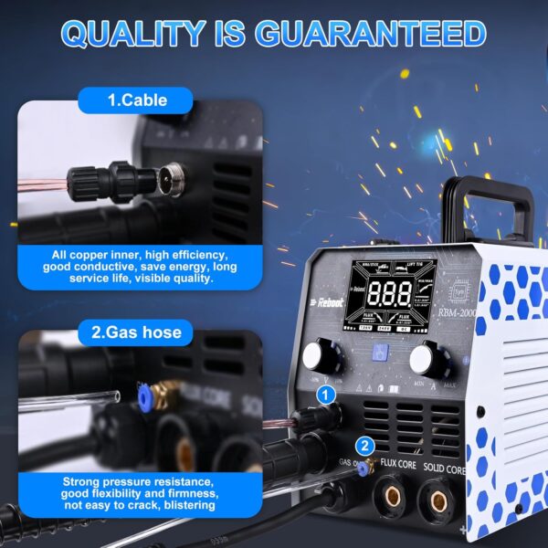 Reboot 5-in-1 200Amp MIG/TIG/Stick Welder, 120V/240V Dual Voltage w/LED - Image 3