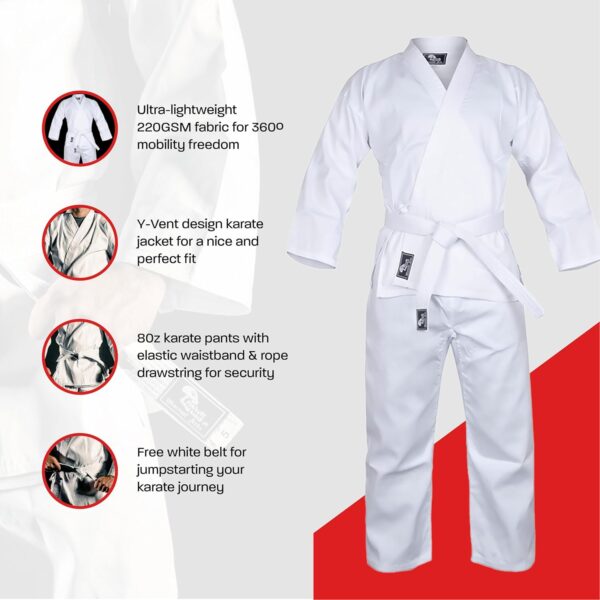 Premium Lightweight Karate Gi for All Ages - Complete Uniform with Belt - Image 3