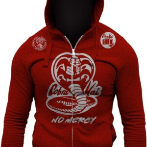 Cobra Kai No Mercy Adult Full Zip-Up Hoodie Sweatshirt Jumper Jacket Halloween Costume