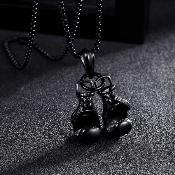 Premium Boxing Glove Necklace - Stainless Steel Punk Gothic Pendant for Men - Image 5