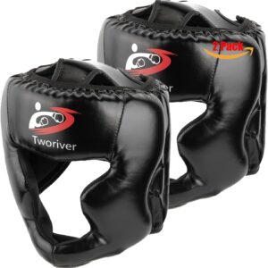 Boxing Headgear 2 Pack, One Size Fits All Ages MMA Headgear, Closed Type Boxing Helmet, Sparring MMA Muay Thai Kick Brace