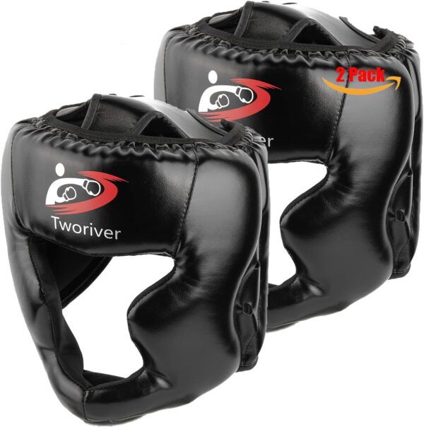 Boxing Headgear 2 Pack, One Size Fits All Ages MMA Headgear, Closed Type Boxing Helmet, Sparring MMA Muay Thai Kick Brace