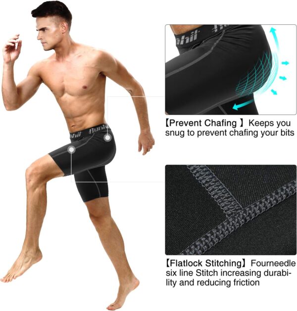 RUNHIT Men's Compression Workout Shorts - Athletic Running Spandex Underwear - Image 4