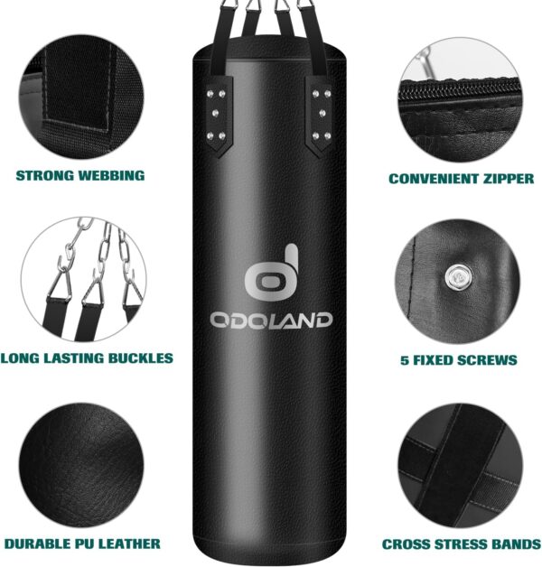 Premium 4FT MMA Punching Bag Set with Gloves & Wraps for Home Training - Image 3